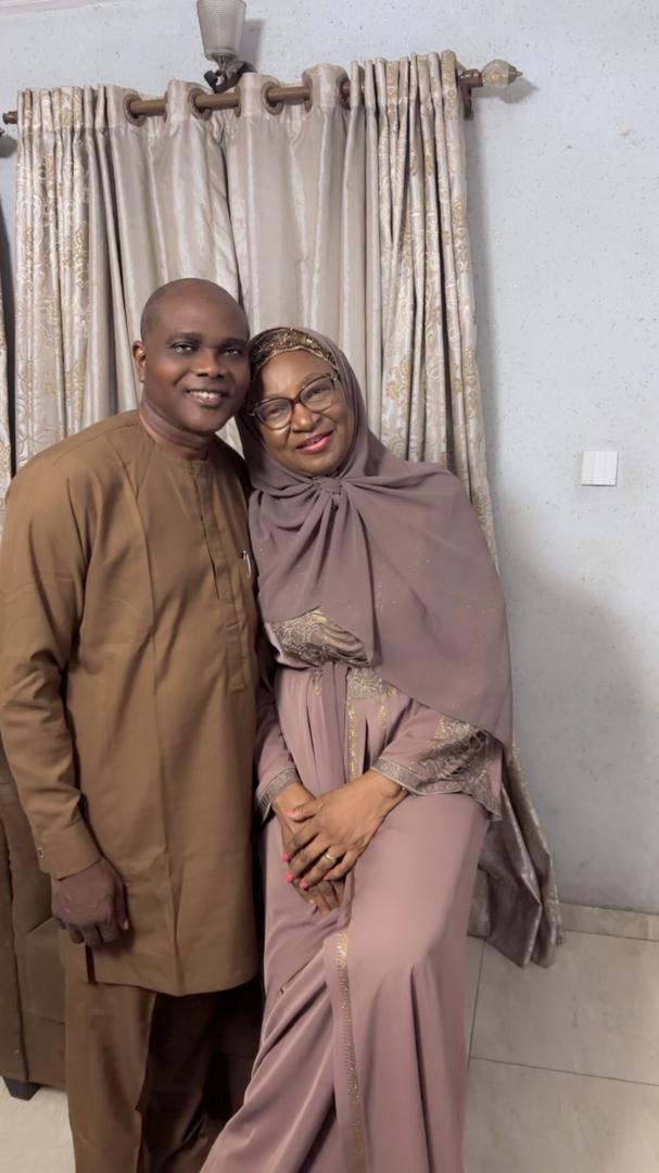 With her husband